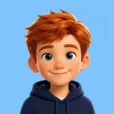 Avatar: a boy with red hair in a navy hoodie