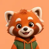 Avatar: a red panda in a green hoodie
